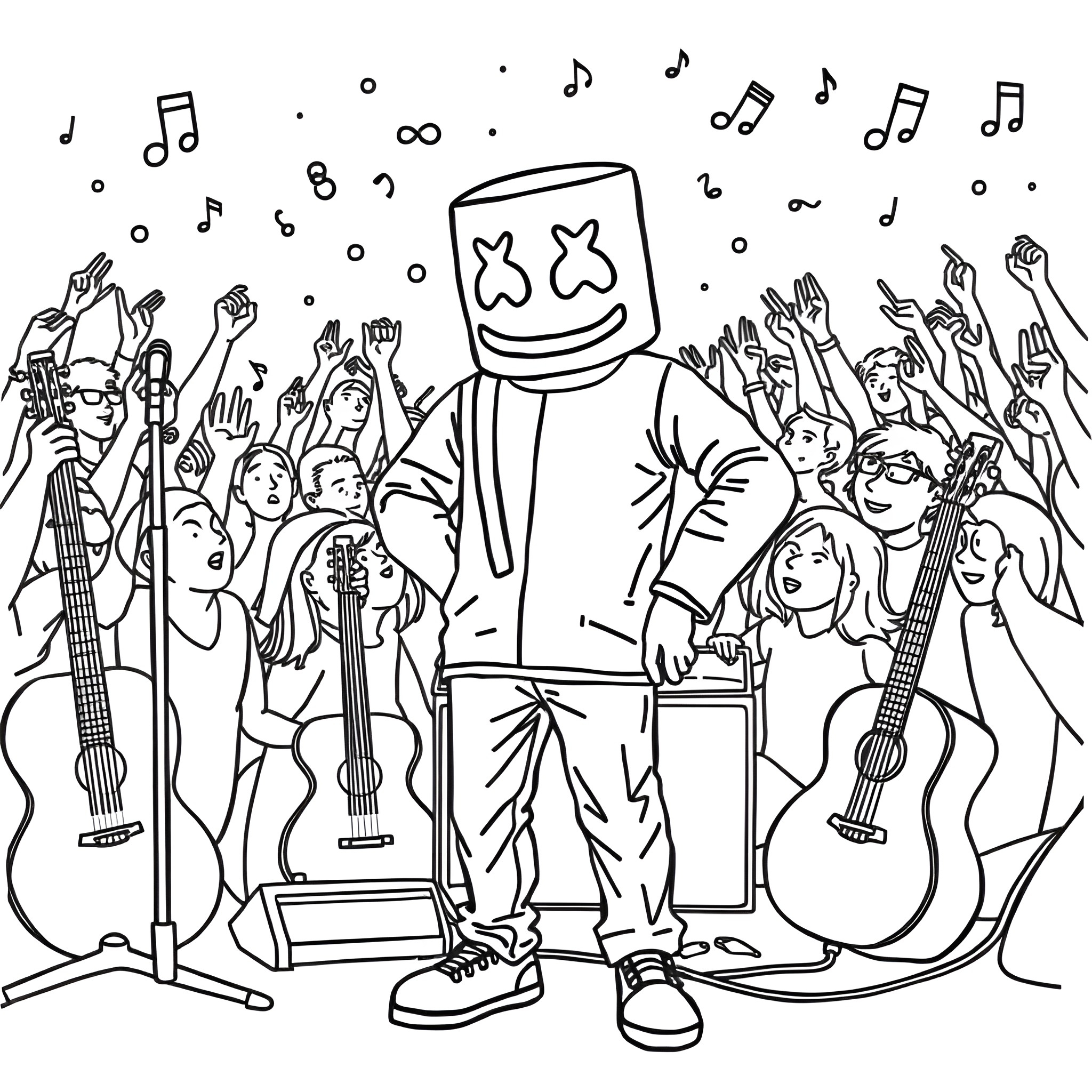 Marshmello Coloring Pages Printable