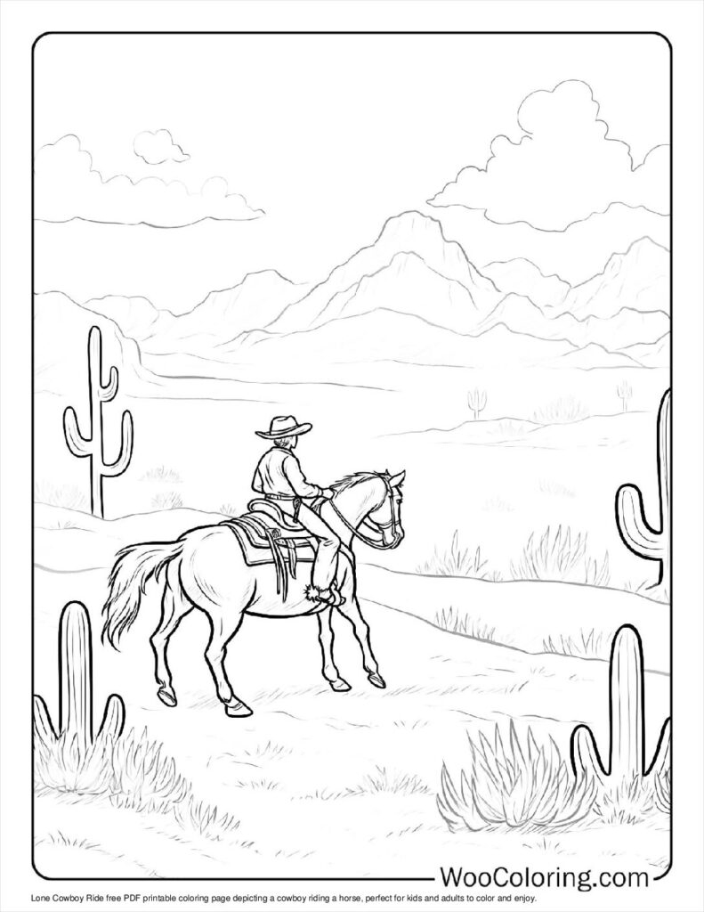 100 Cowboy Coloring Pages Free PDF To Print Woo Coloring