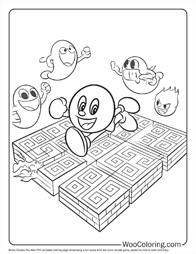 100 Pac Man Coloring Pages Free PDF To Print Woo Coloring