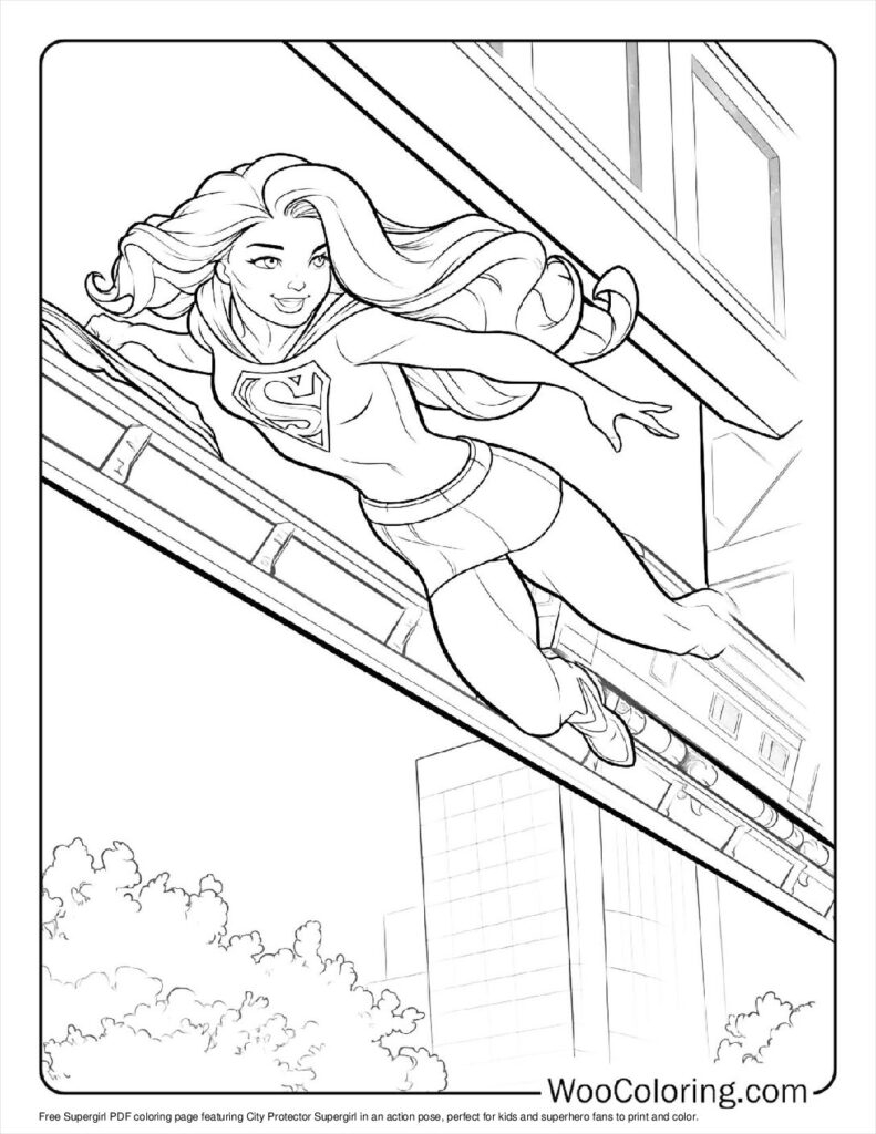 100 Supergirl Coloring Pages Free PDF To Print Woo Coloring