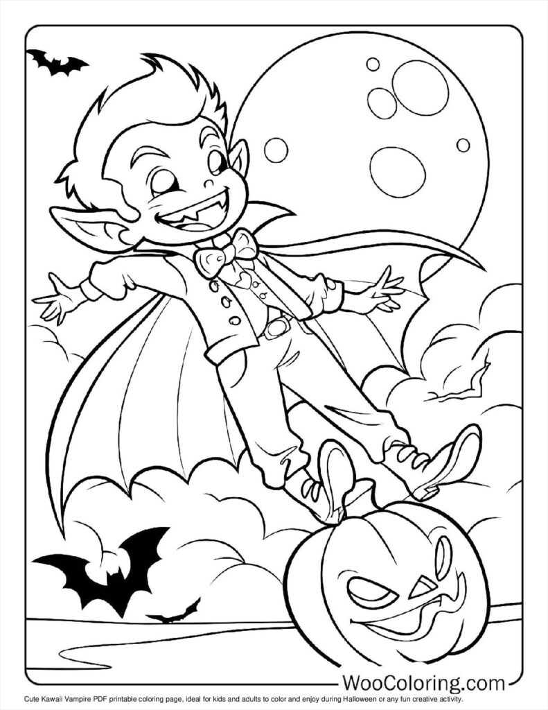 100 Vampire Coloring Pages Free PDF To Print Woo Coloring