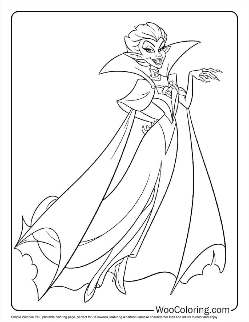 100 Vampire Coloring Pages Free PDF To Print Woo Coloring