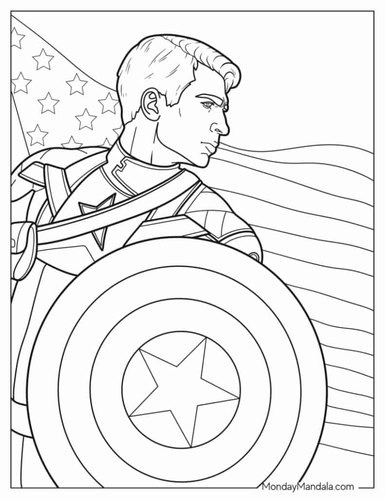 20 Captain America Coloring Pages Free PDF Printables 