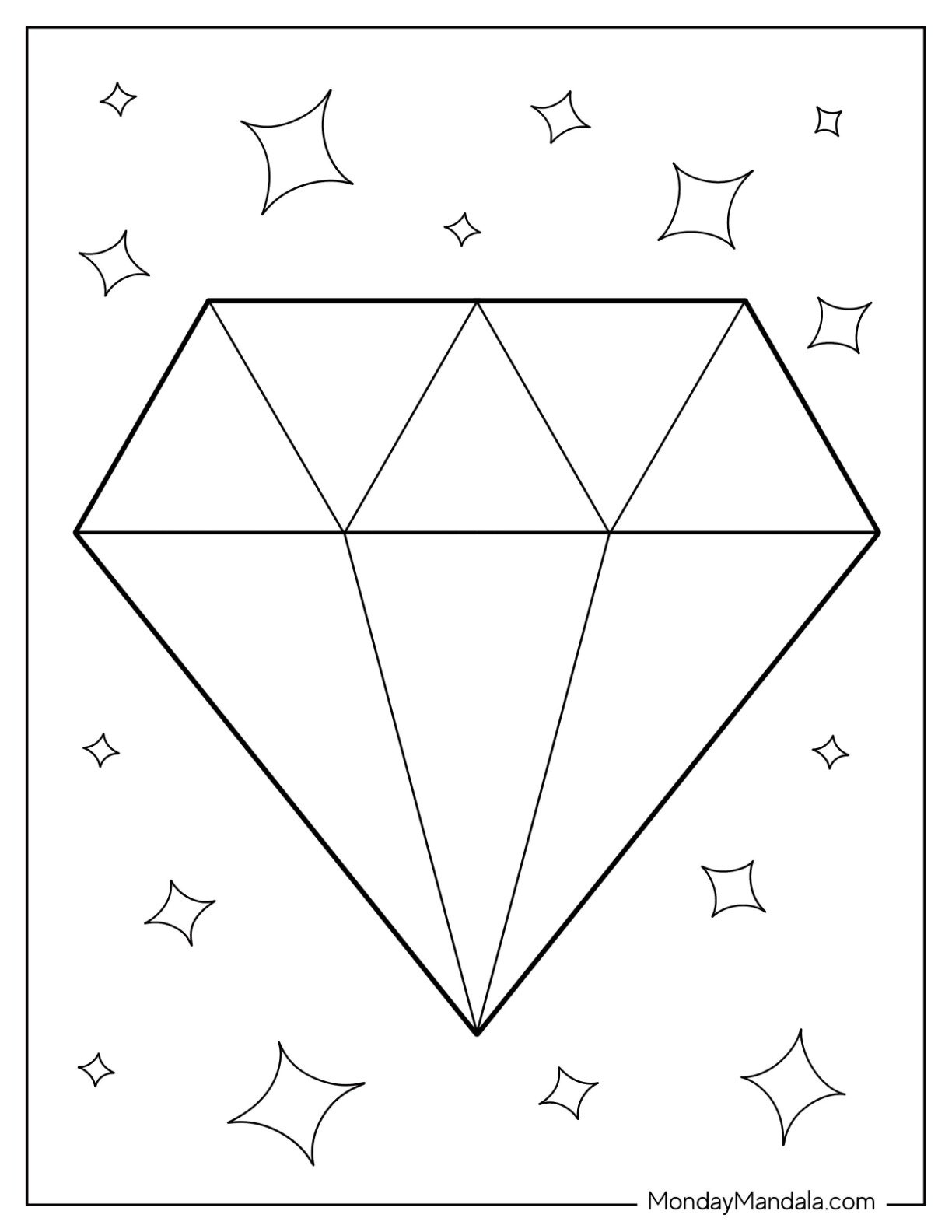 20 Diamond Coloring Pages Free PDF Printables 