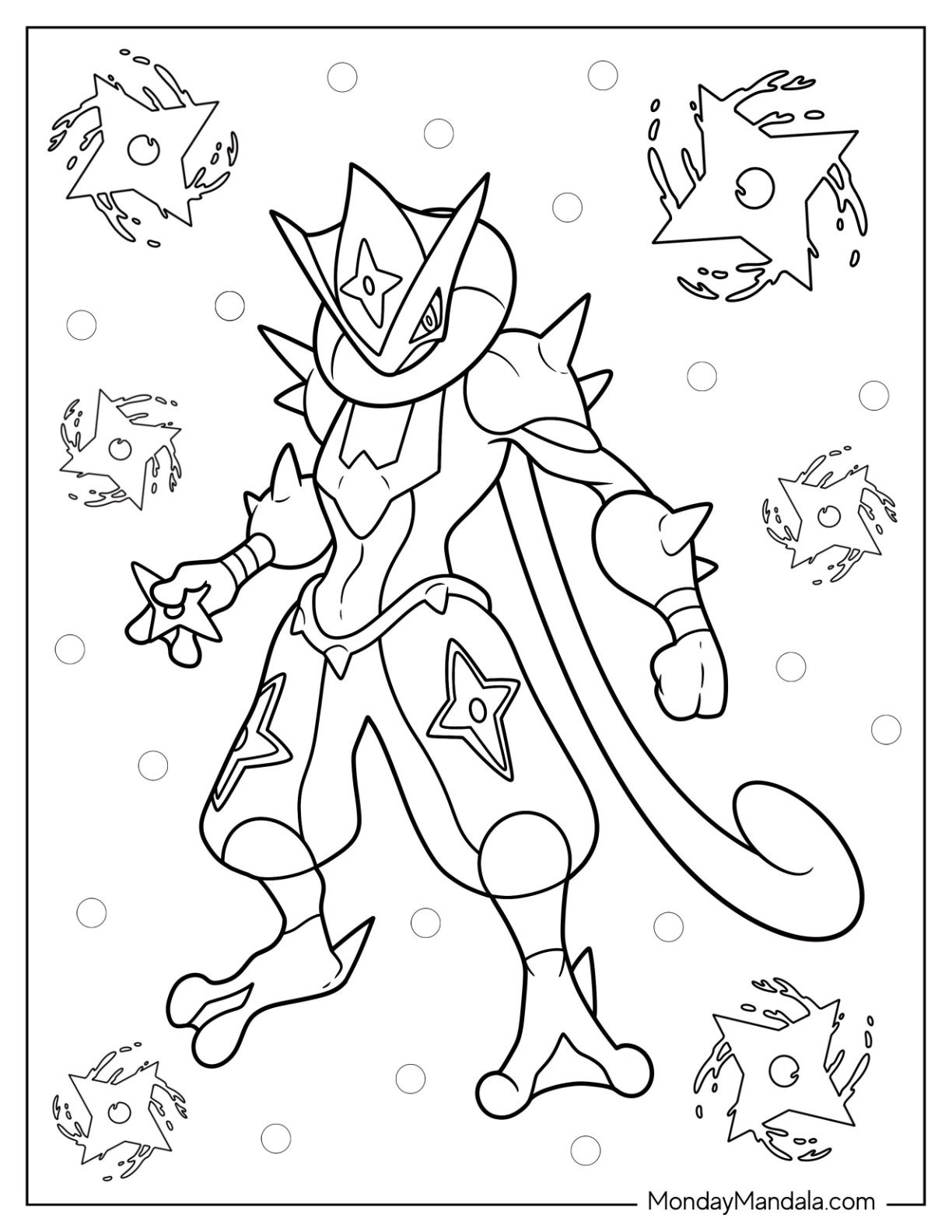 Frogadier Pokemon Coloring Page Printable