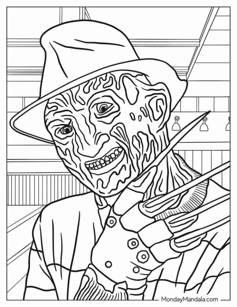 20 Horror Coloring Pages Free PDF Printables 