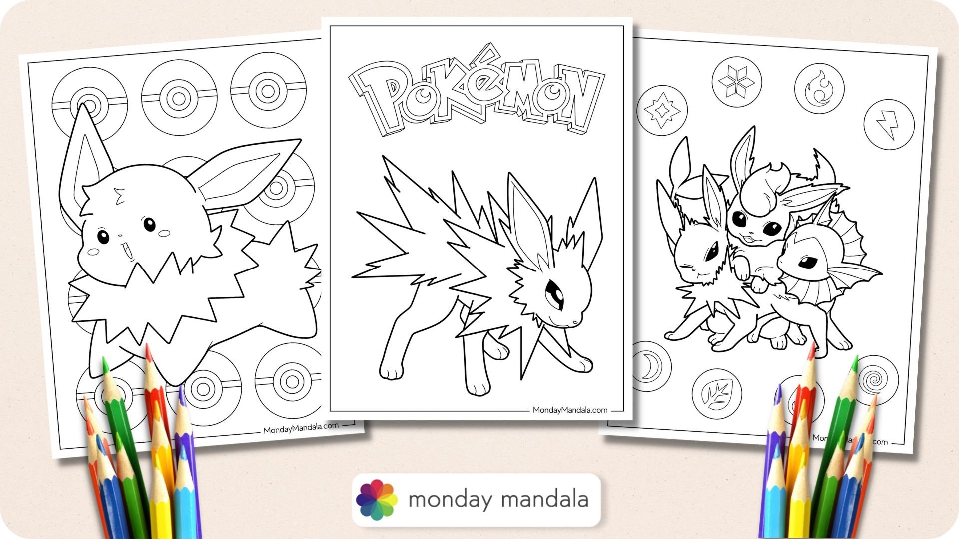 20 Jolteon Coloring Pages Free PDF Printables 