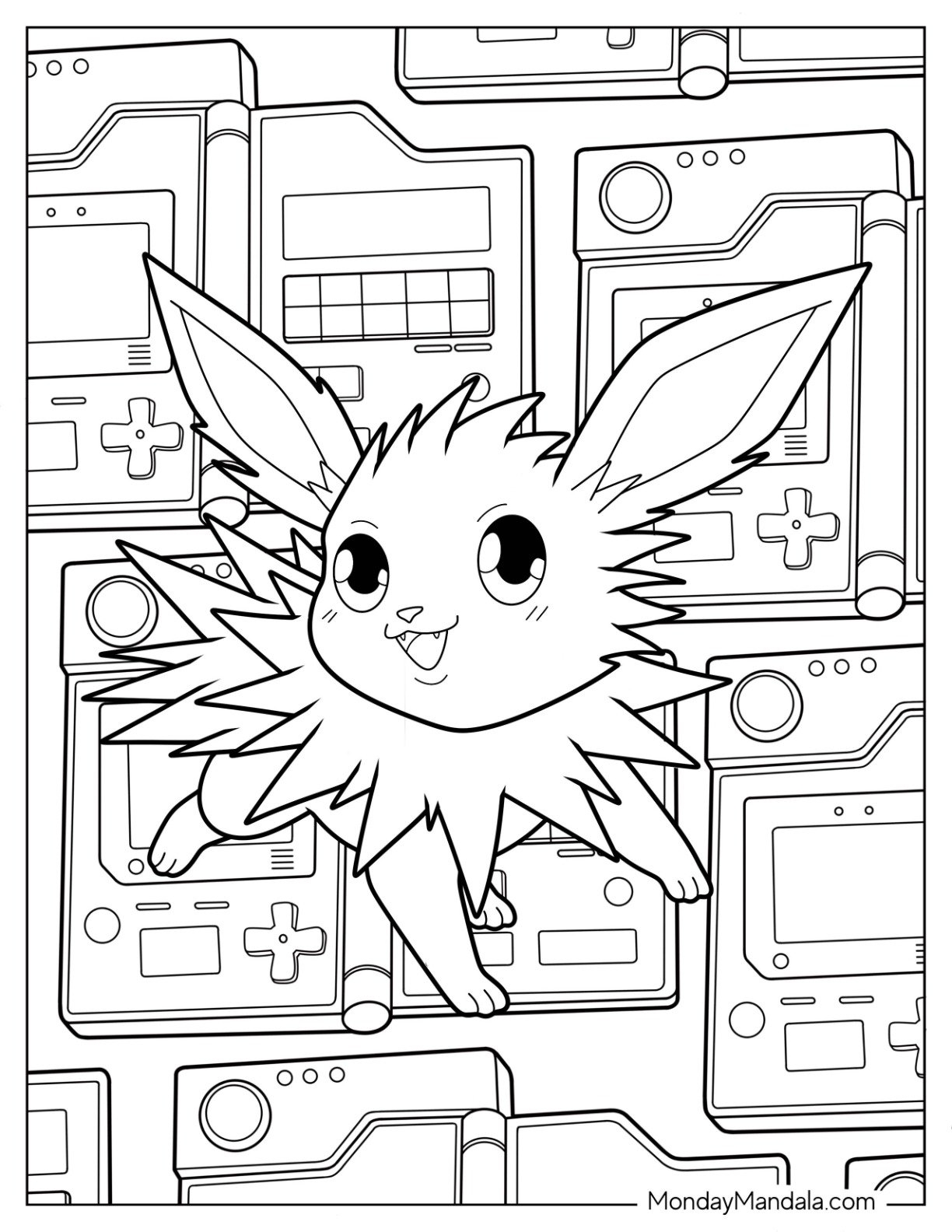 Jolteon En Pokemon Scaled Coloring Page