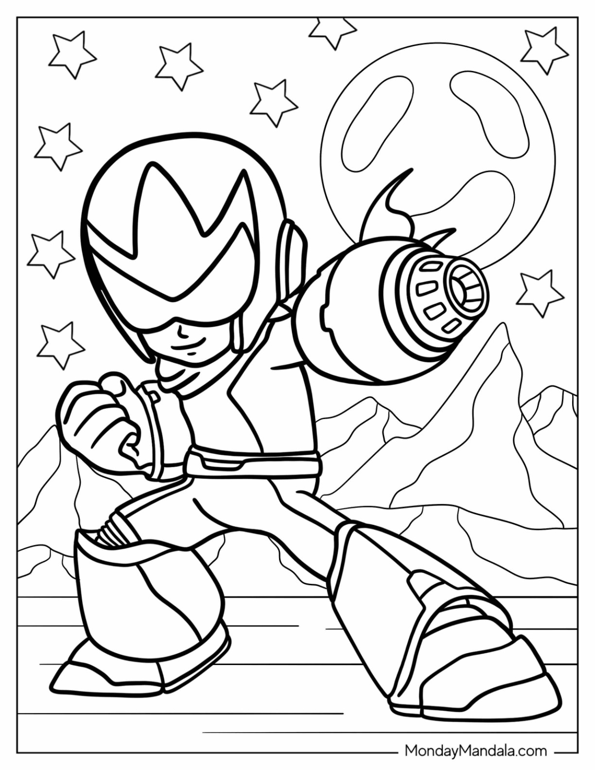Mega Man Coloring Page Printable