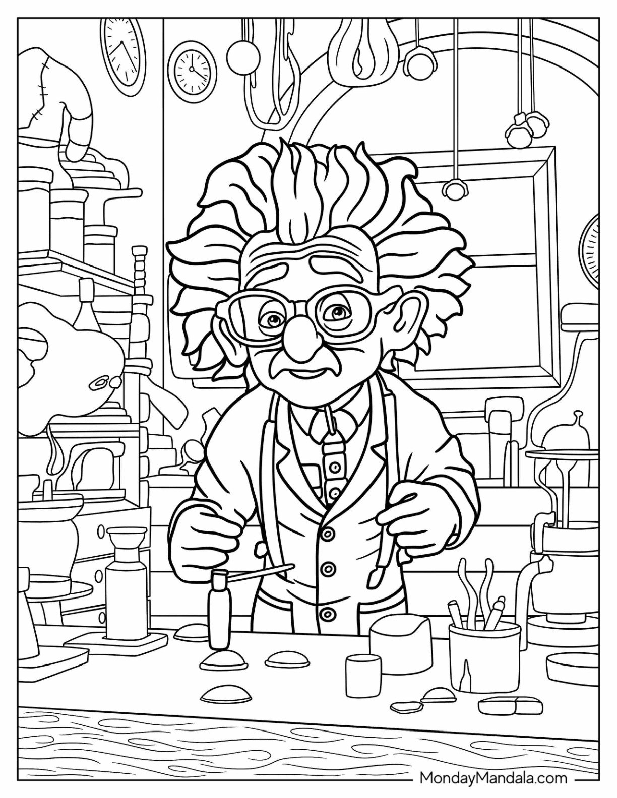 Free Printable Albert Einstein Coloring Page