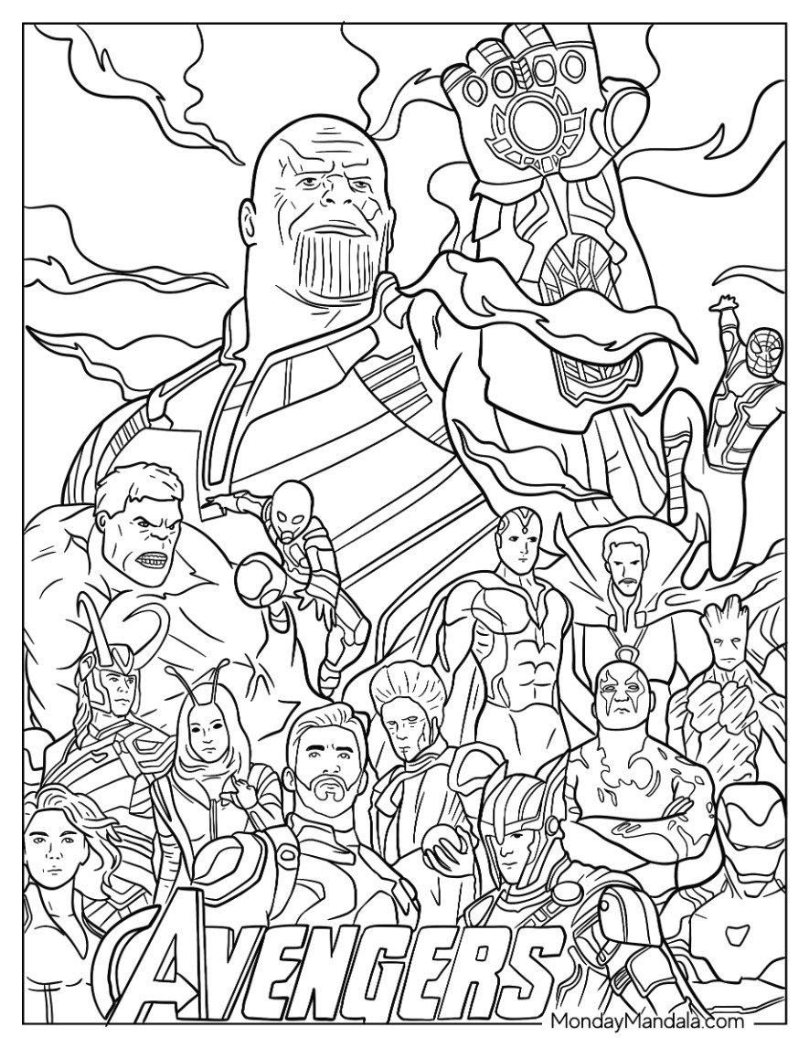 20 Thanos Coloring Pages Free PDF Printables 