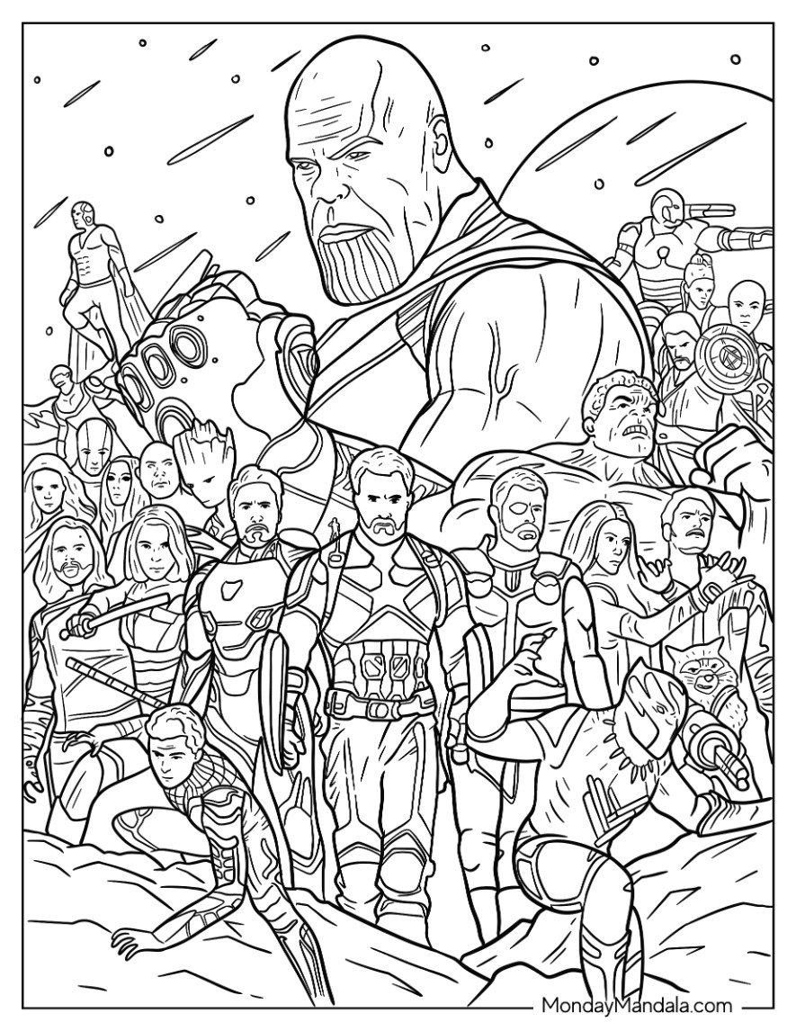 20 Thanos Coloring Pages Free PDF Printables 