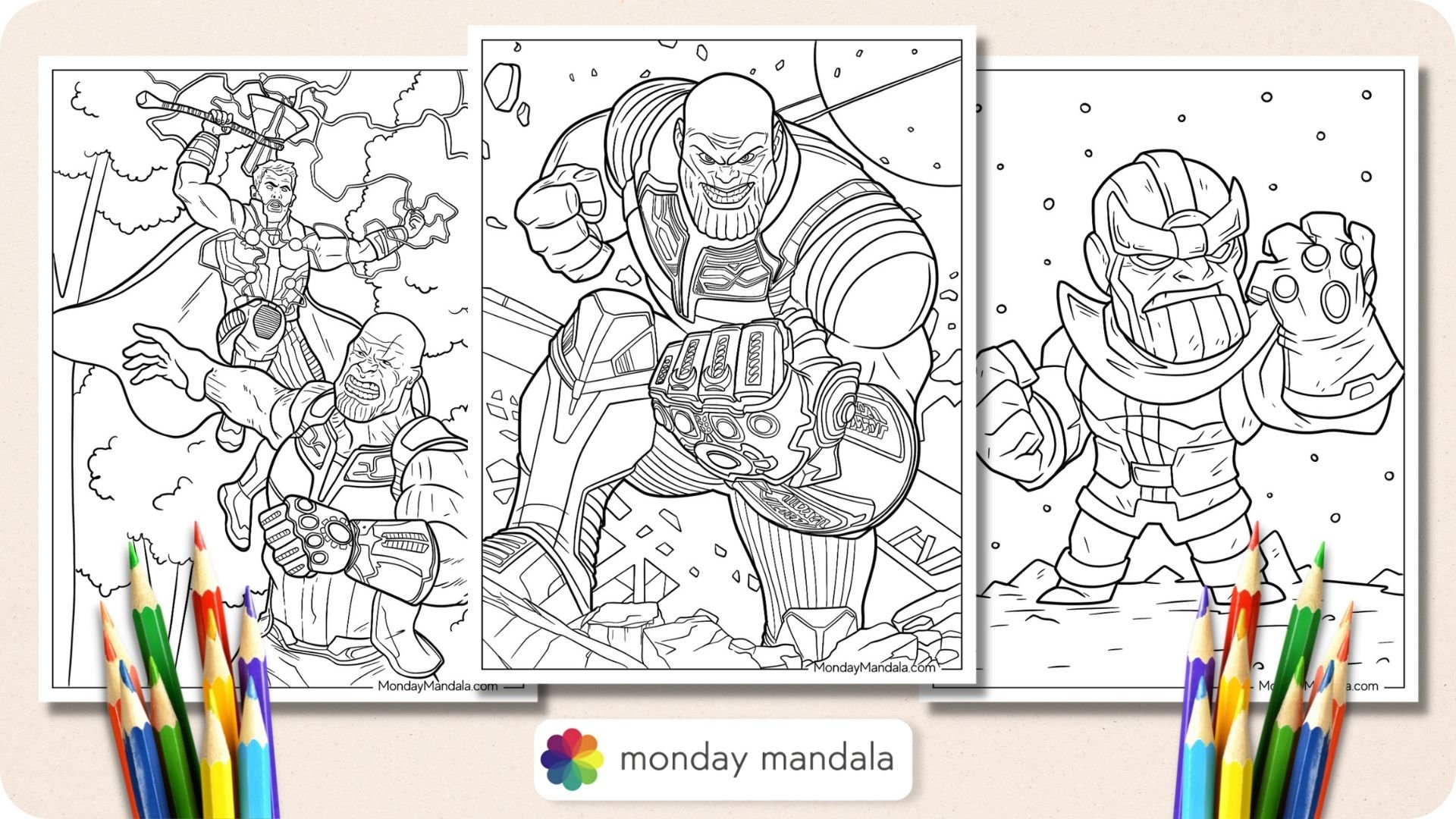 20 Thanos Coloring Pages Free PDF Printables 
