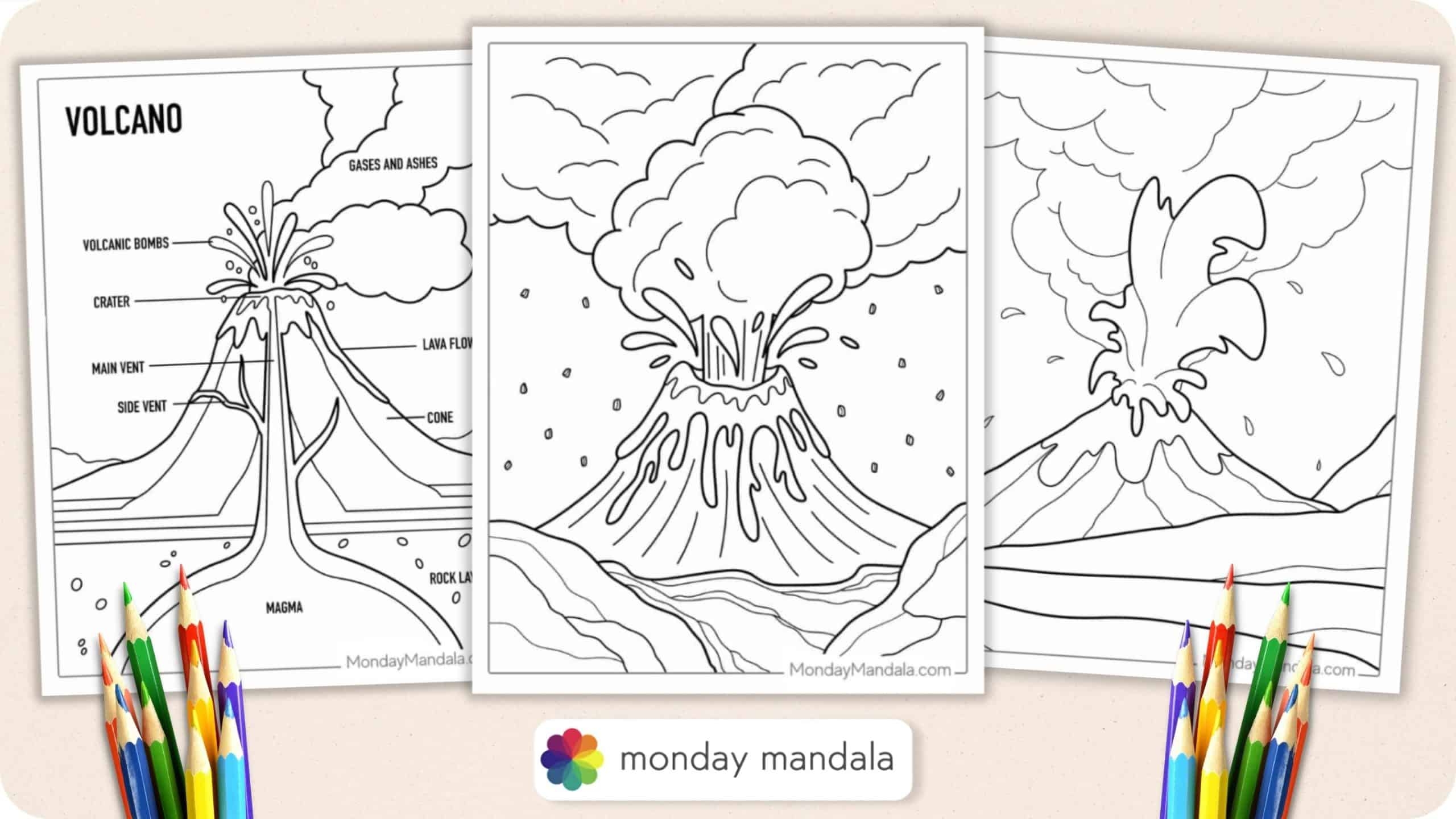 20 Volcano Coloring Pages Free PDF Printables 