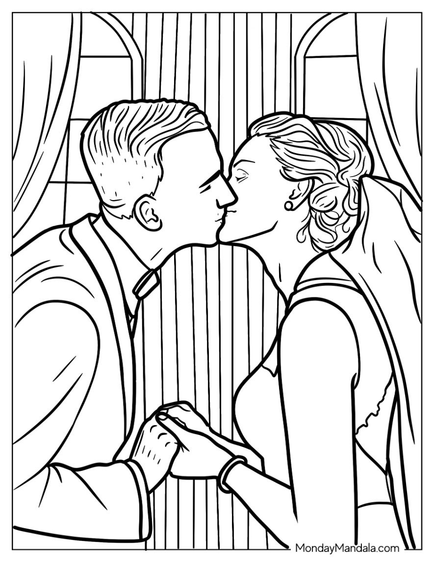 20 Wedding Coloring Pages Free PDF Printables 