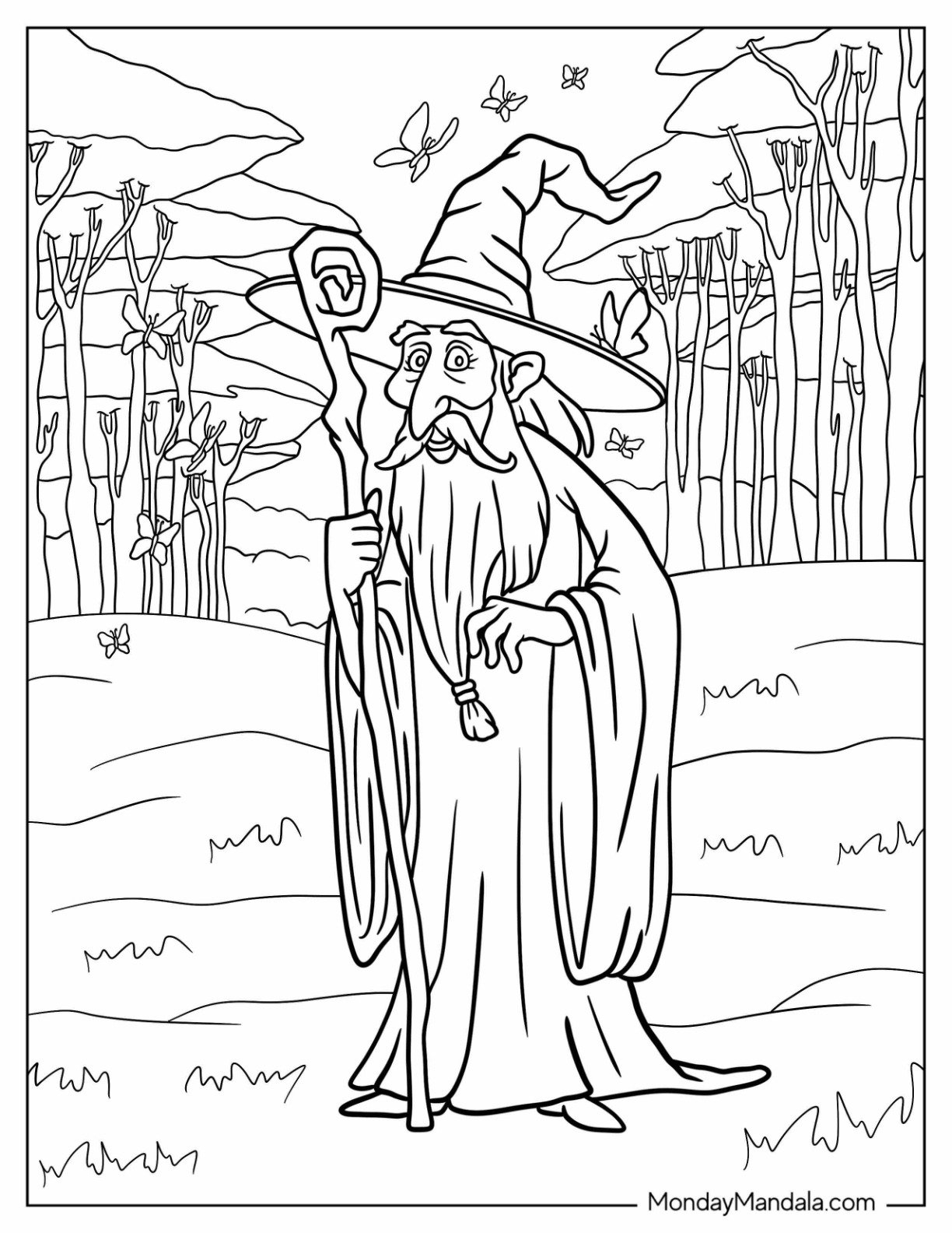 Wizard Coloring Coloring Pages Printable