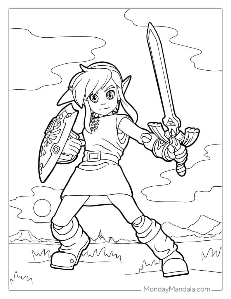 Master Sword Coloring Page Printable