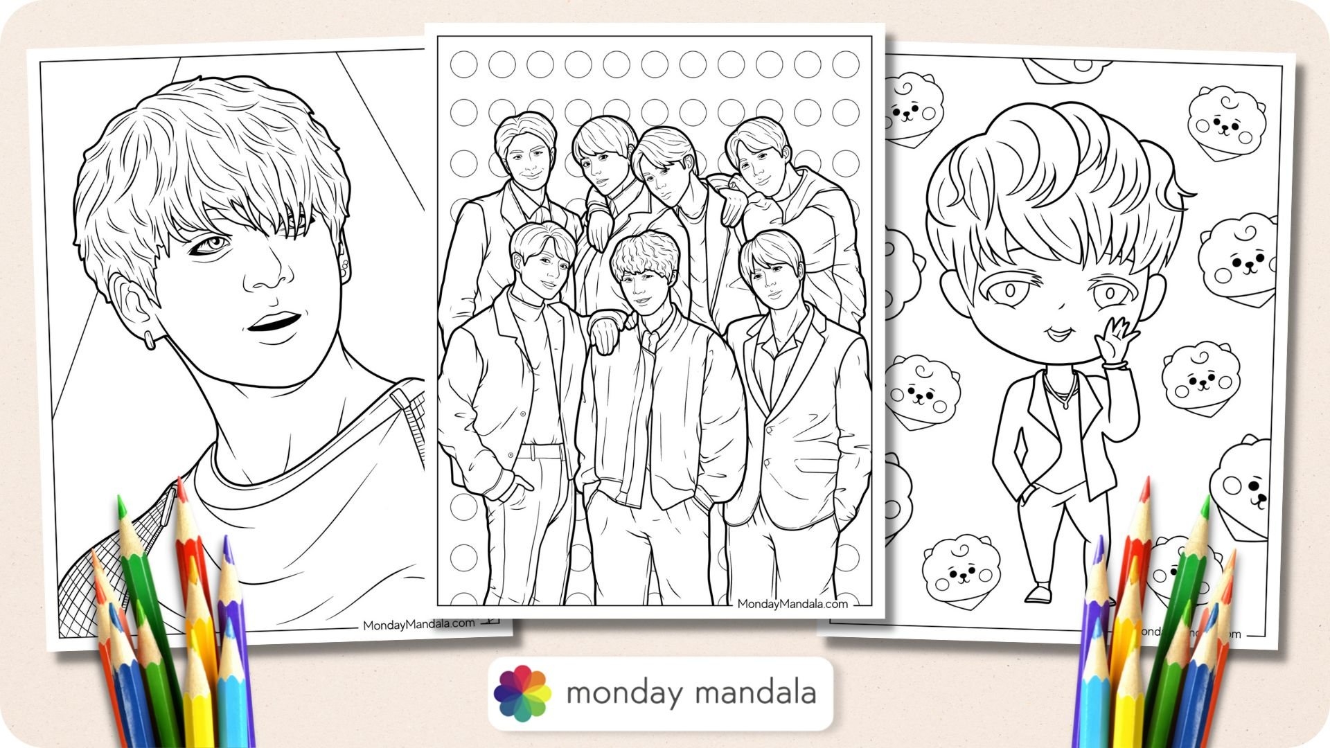22 BTS Coloring Pages Free PDF Printables 