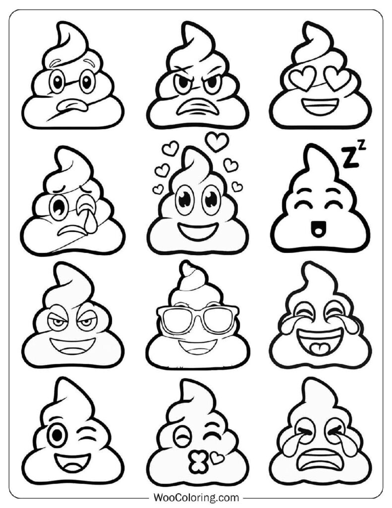 22 Emoji Coloring Pages Free PDF To Print Woo Coloring