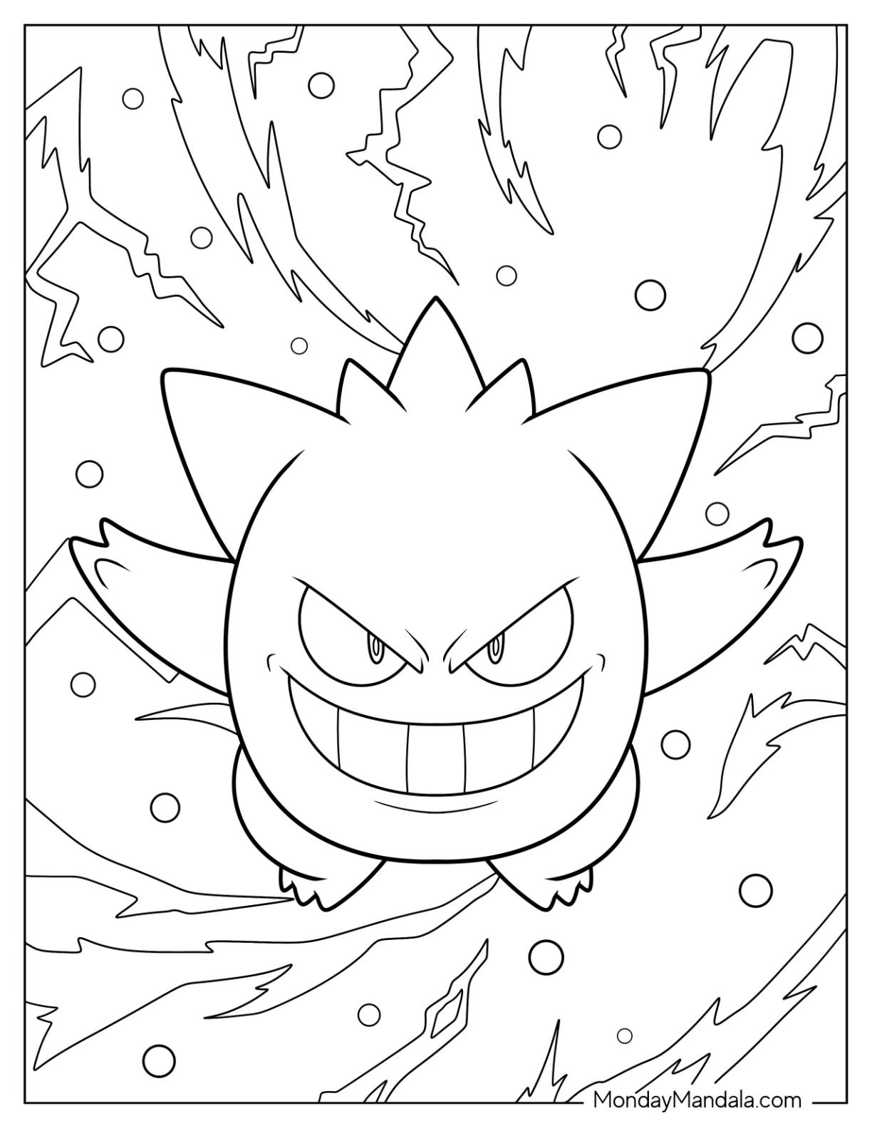 22 Gengar Coloring Pages Free PDF Printables 