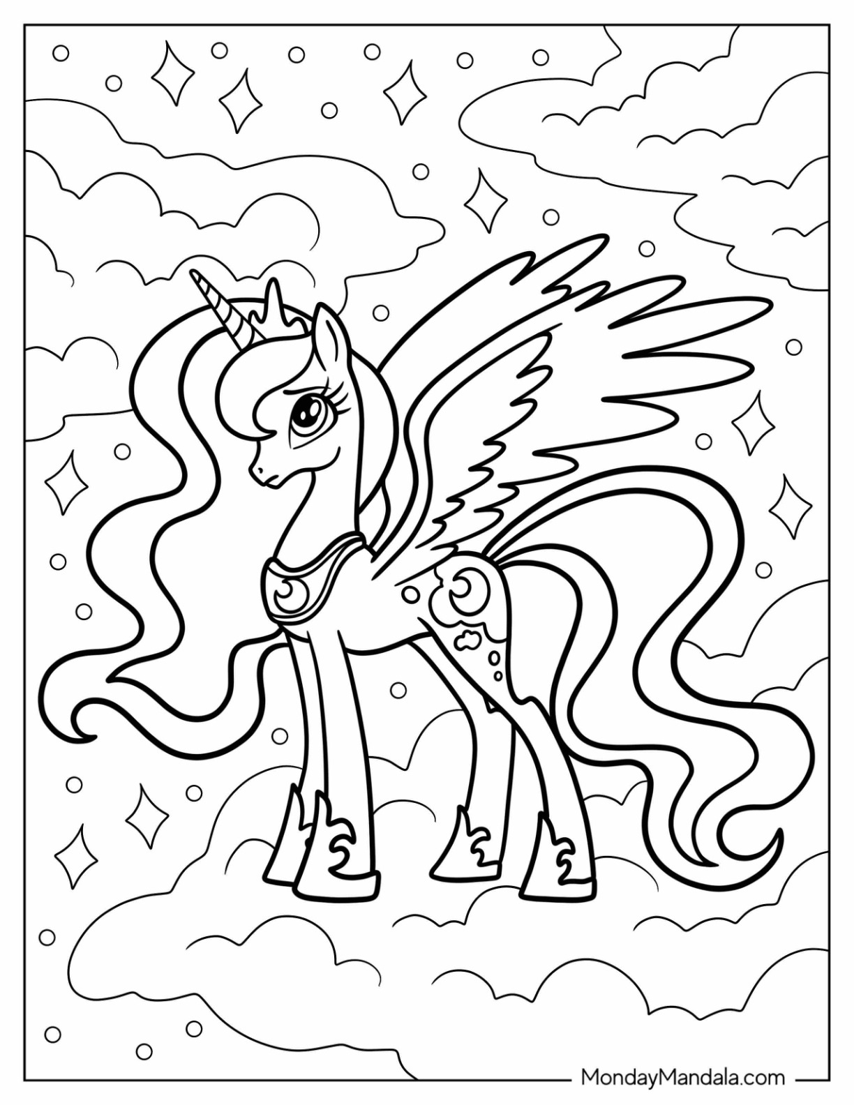 My Little Pony Luna Coloring Sheet