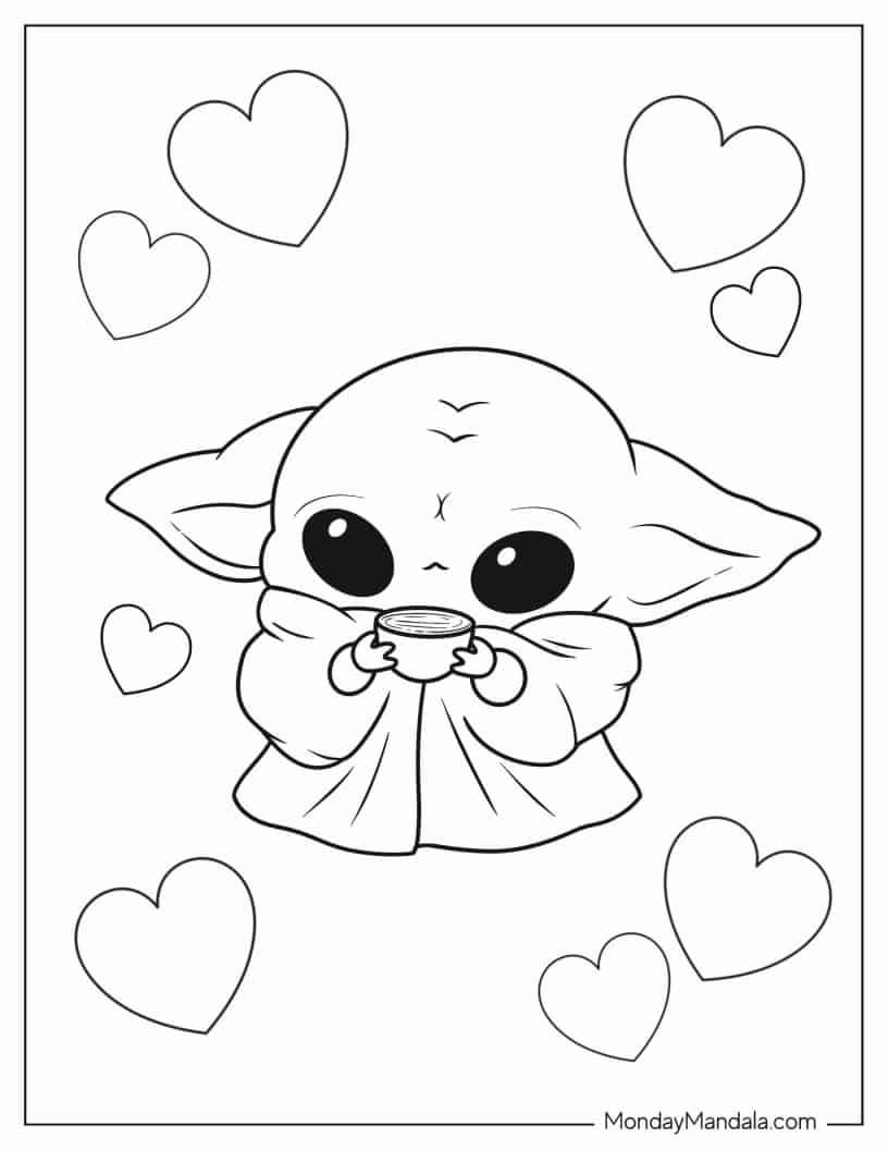 Baby Yoda Coloring Pages Printable