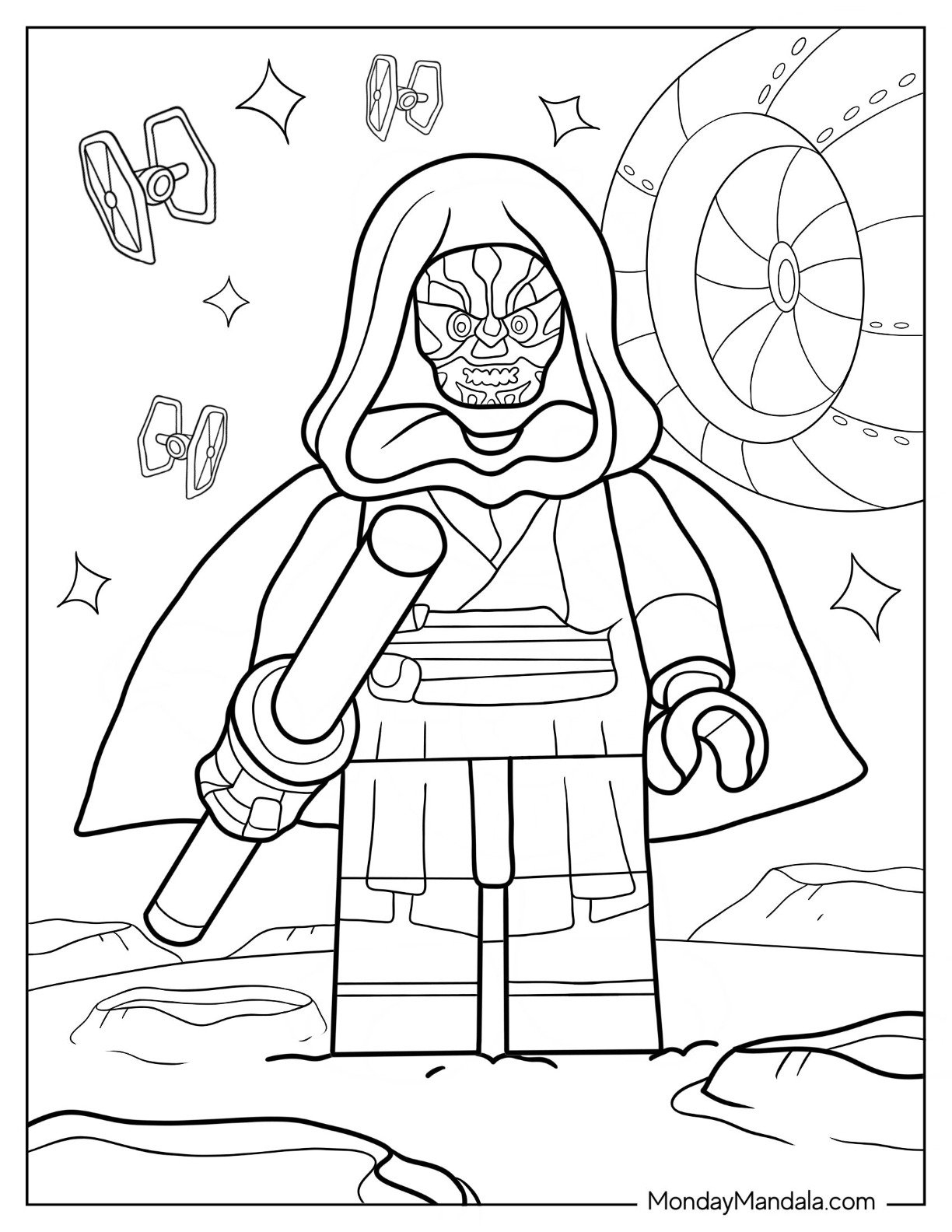 Darth Maul Face Templates Coloring Pages
