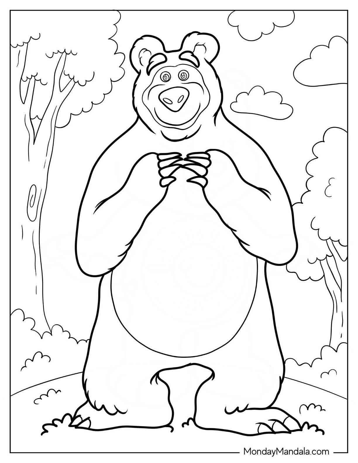 24 Masha The Bear Coloring Pages Free PDF Printables 