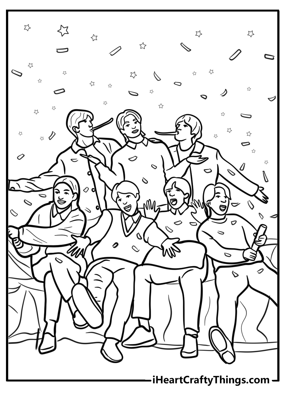 All Members Of Bts Coloring Page