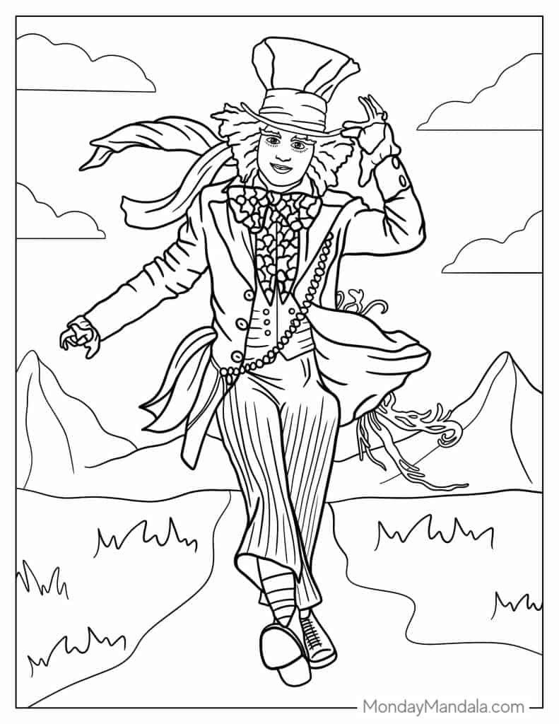 26 Alice In Wonderland Coloring Pages Free PDF Printables 