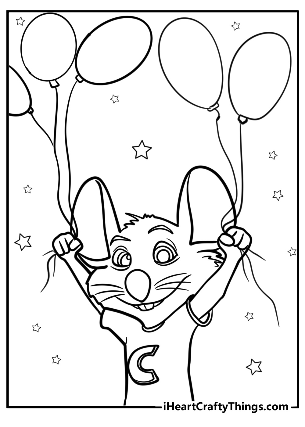 Chuck E. Cheese 6 Coloring Page