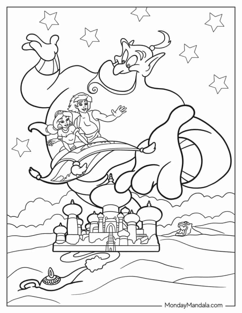 Aladdin Characters For Coloring And Printing