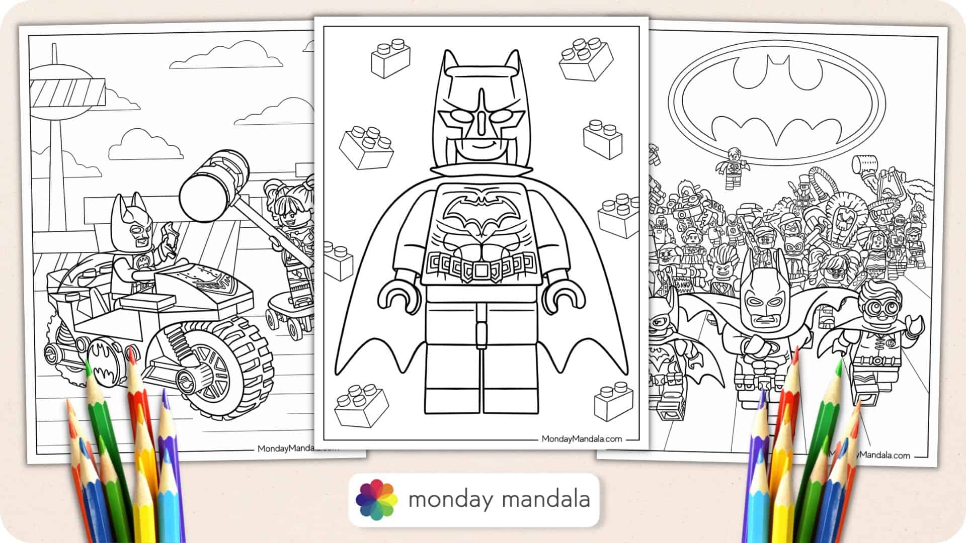 Lego Joker Vs Lego Batman Coloring Page