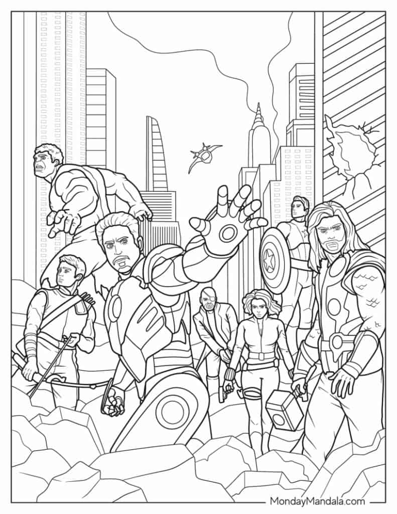 30 Marvel Avengers Coloring Pages Free PDF Printables 