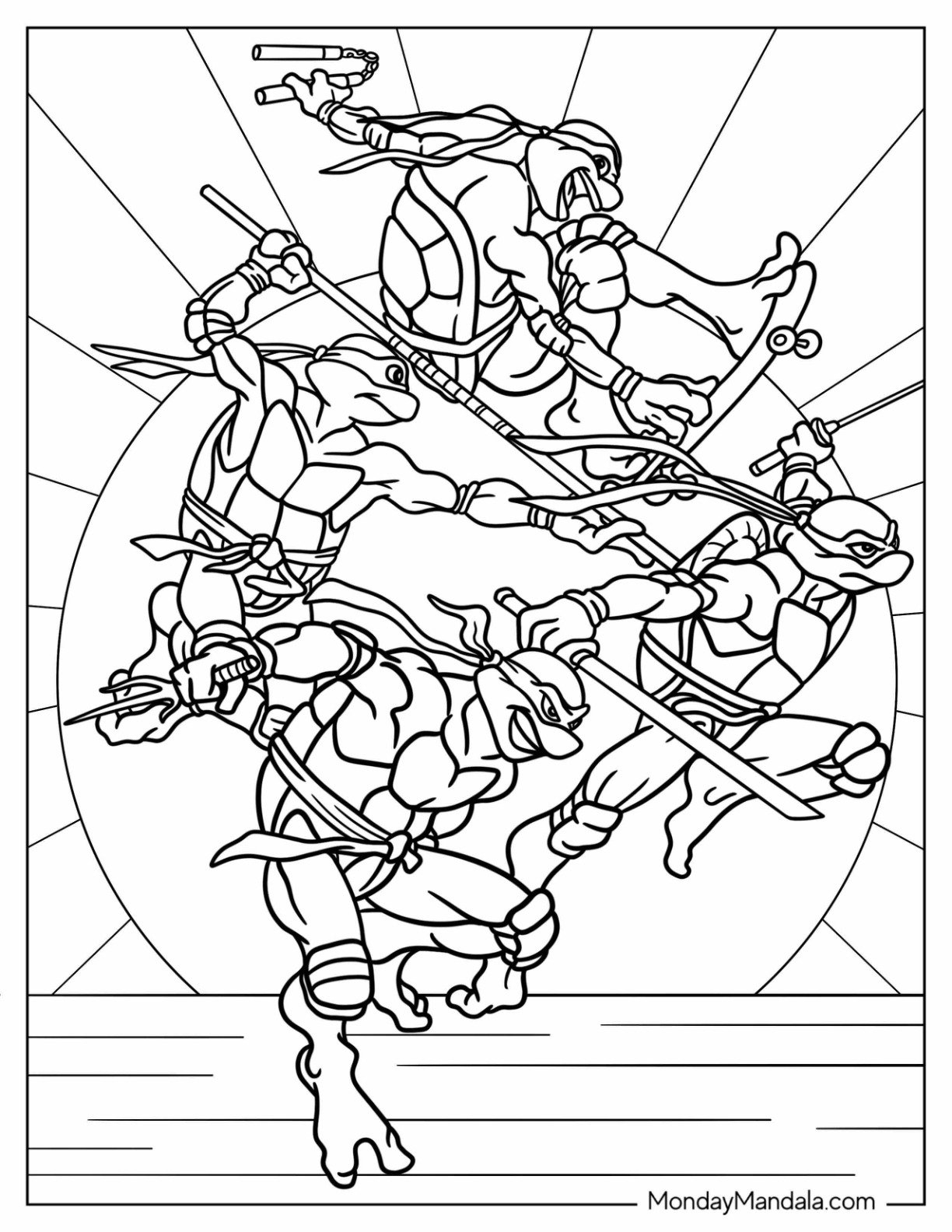 Ninja Turtles Coloring Pages Printable