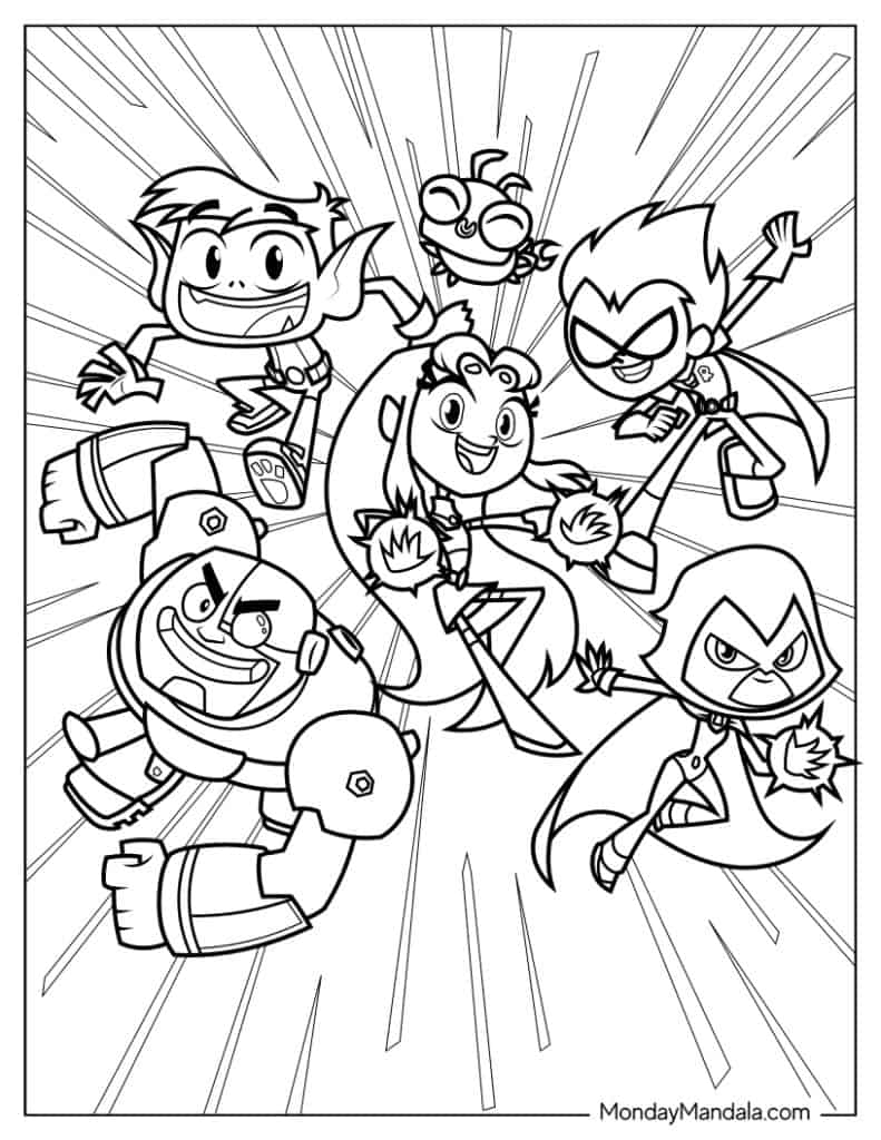 30 Teen Titans Go Coloring Pages Free PDF Printables 