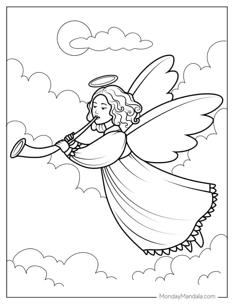 42 Angel Coloring Pages Free PDF Printables 