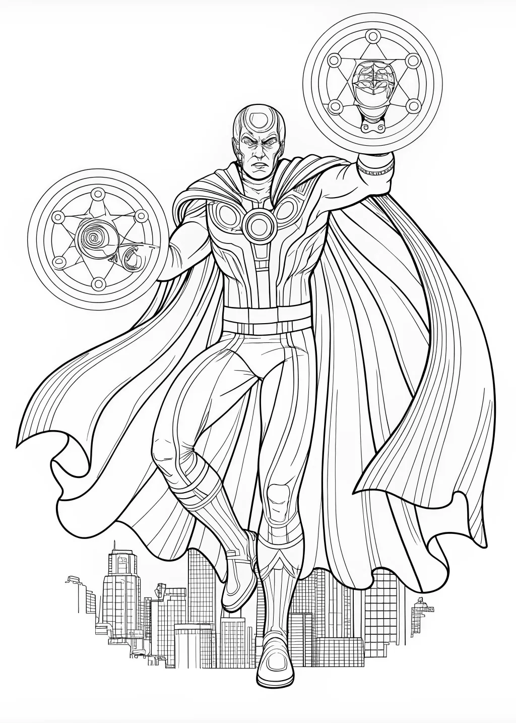 Dr. Strange Casting A Spell Coloring Sheet