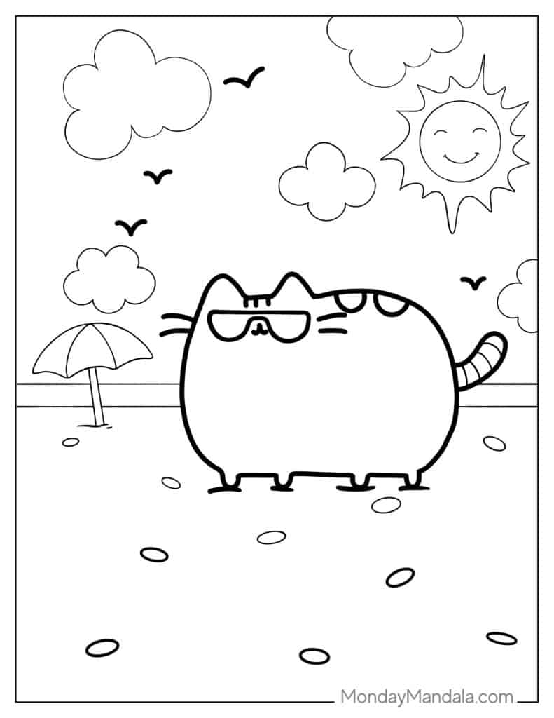 48 Pusheen Coloring Pages Free PDF Printables 