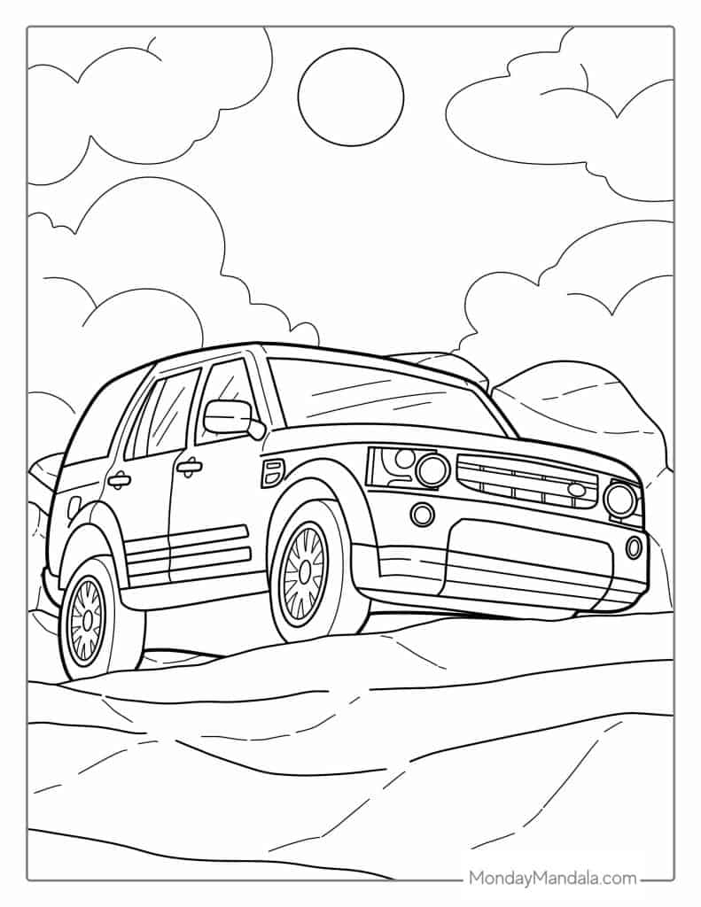 Land Rover Coloring Pages - Free Printable