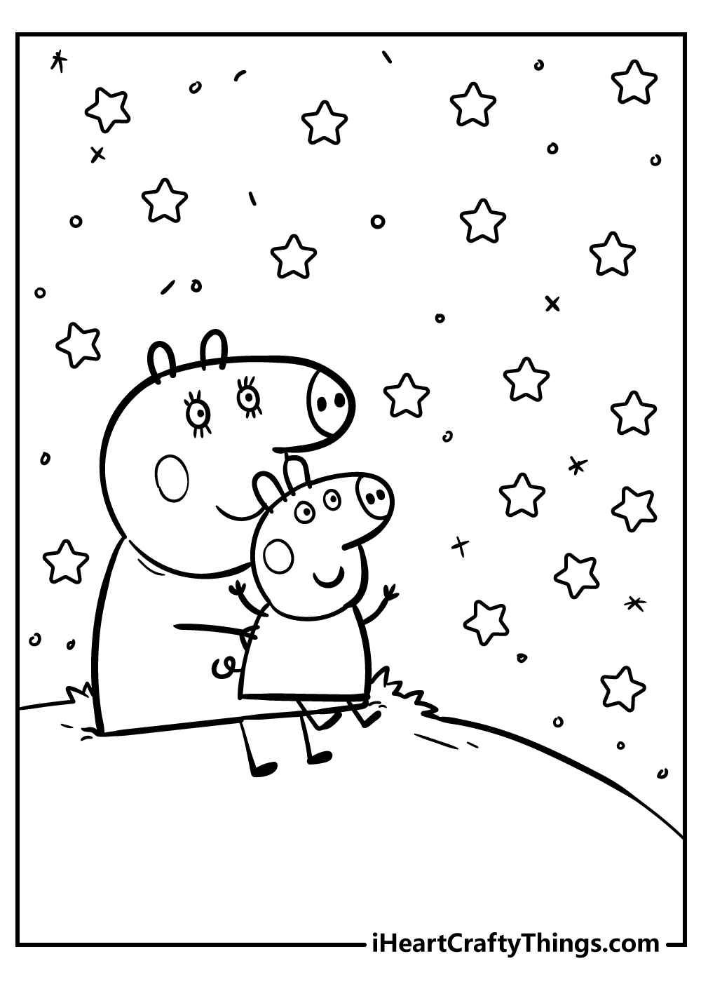 Single Pappa Pig Color By Number Page
