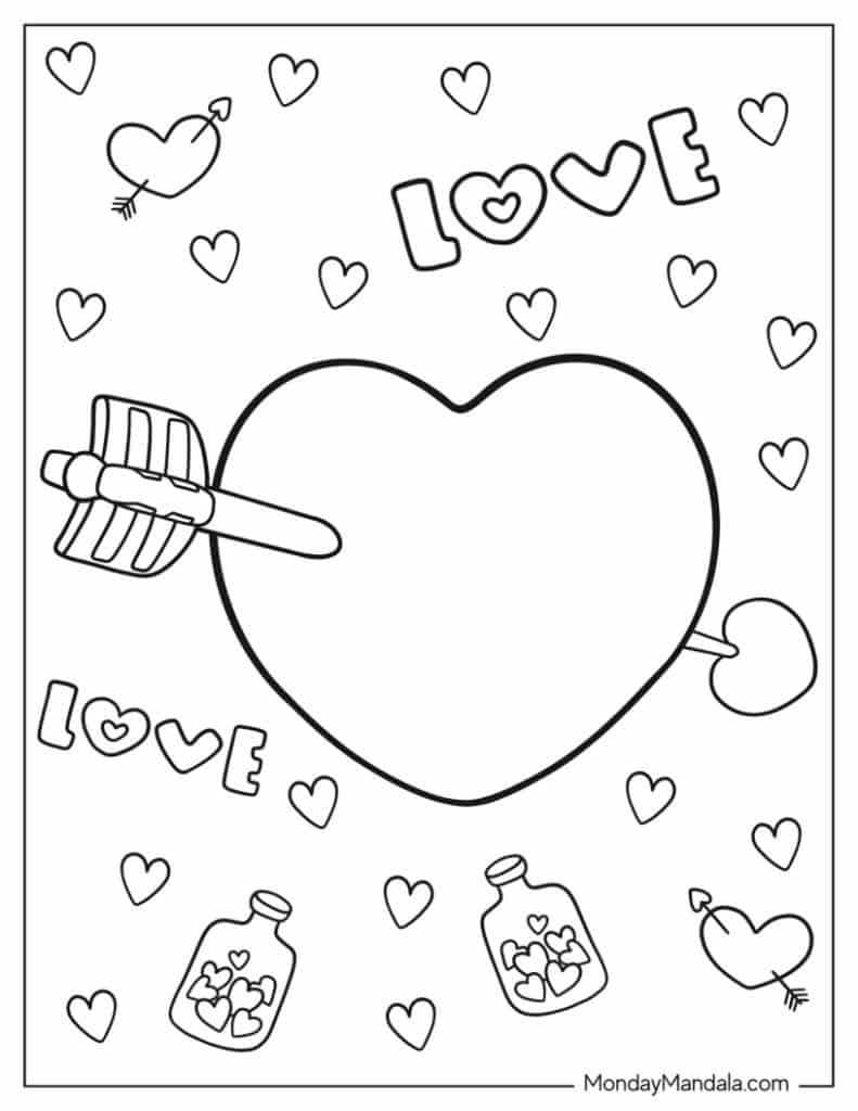 Love Emojis Coloring Page Printable