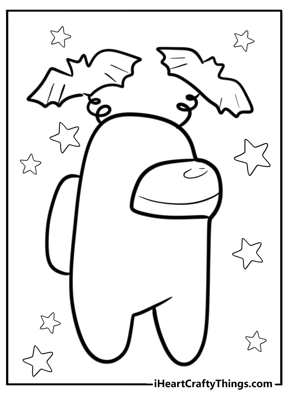 Among Us Character With Dead Body Coloring Page