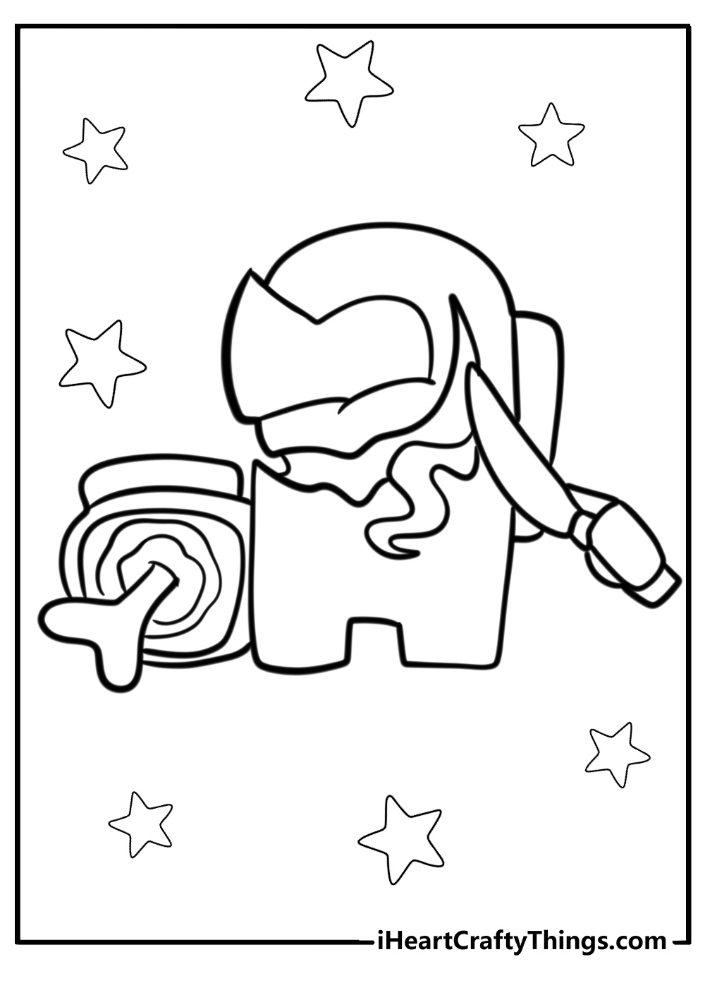 Among Us Tongue Kill Coloring Page