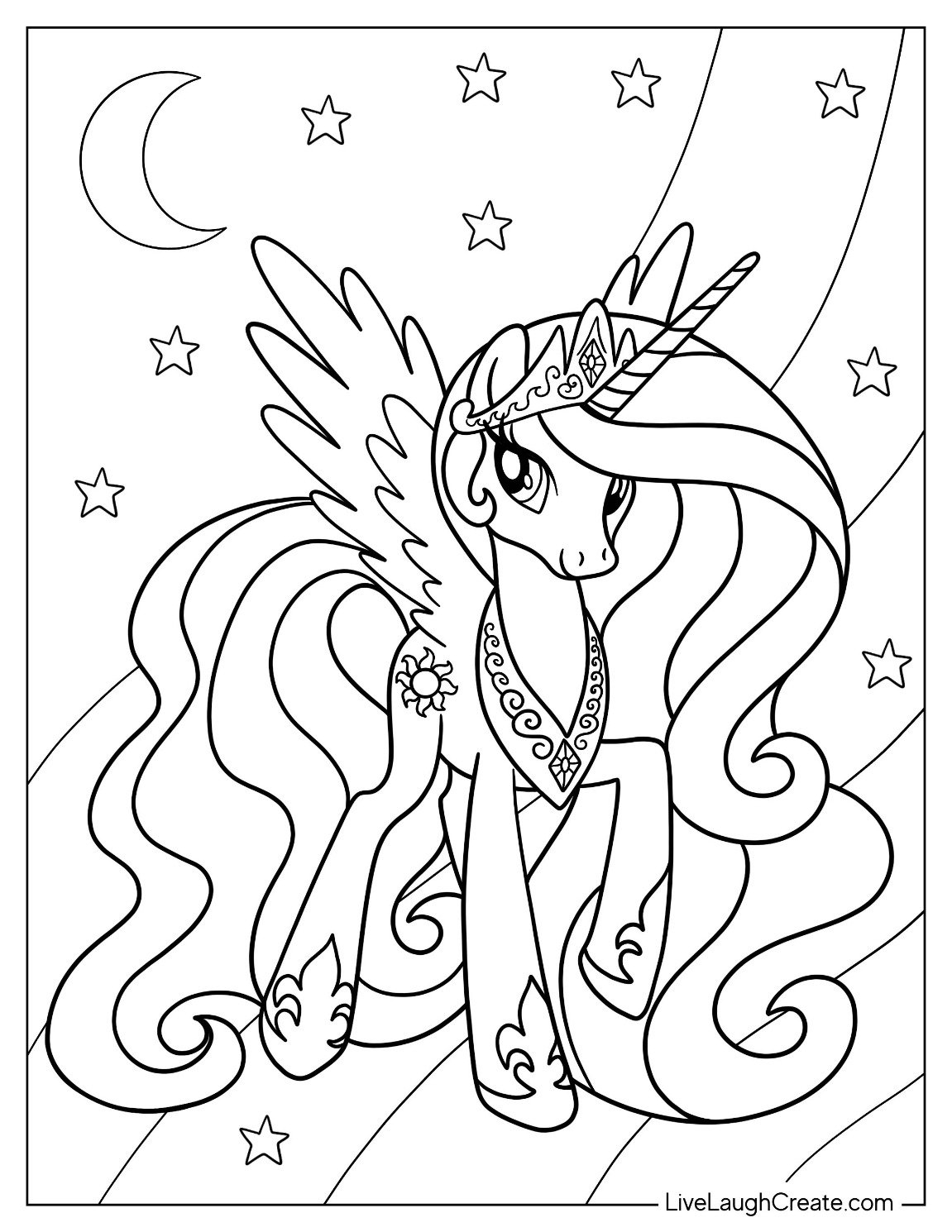 Unicorns For Printing And Coloring For Free