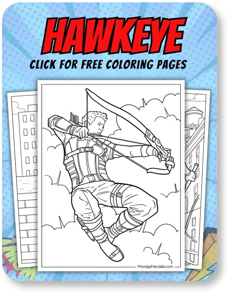 Hawkeye Coloring Pages Printable