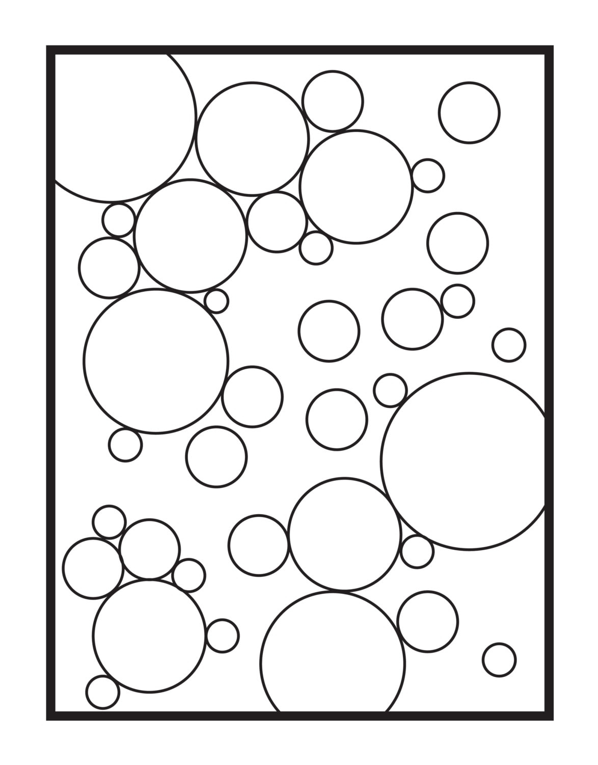 Abstract Bubbles Single Coloring Page Digital Download Etsy