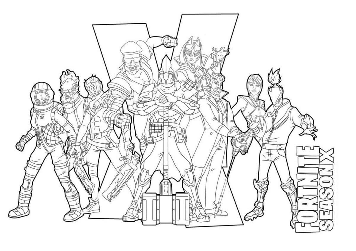AIM Skin From Fortnite Coloring Page Download Print Or Color Online For Free