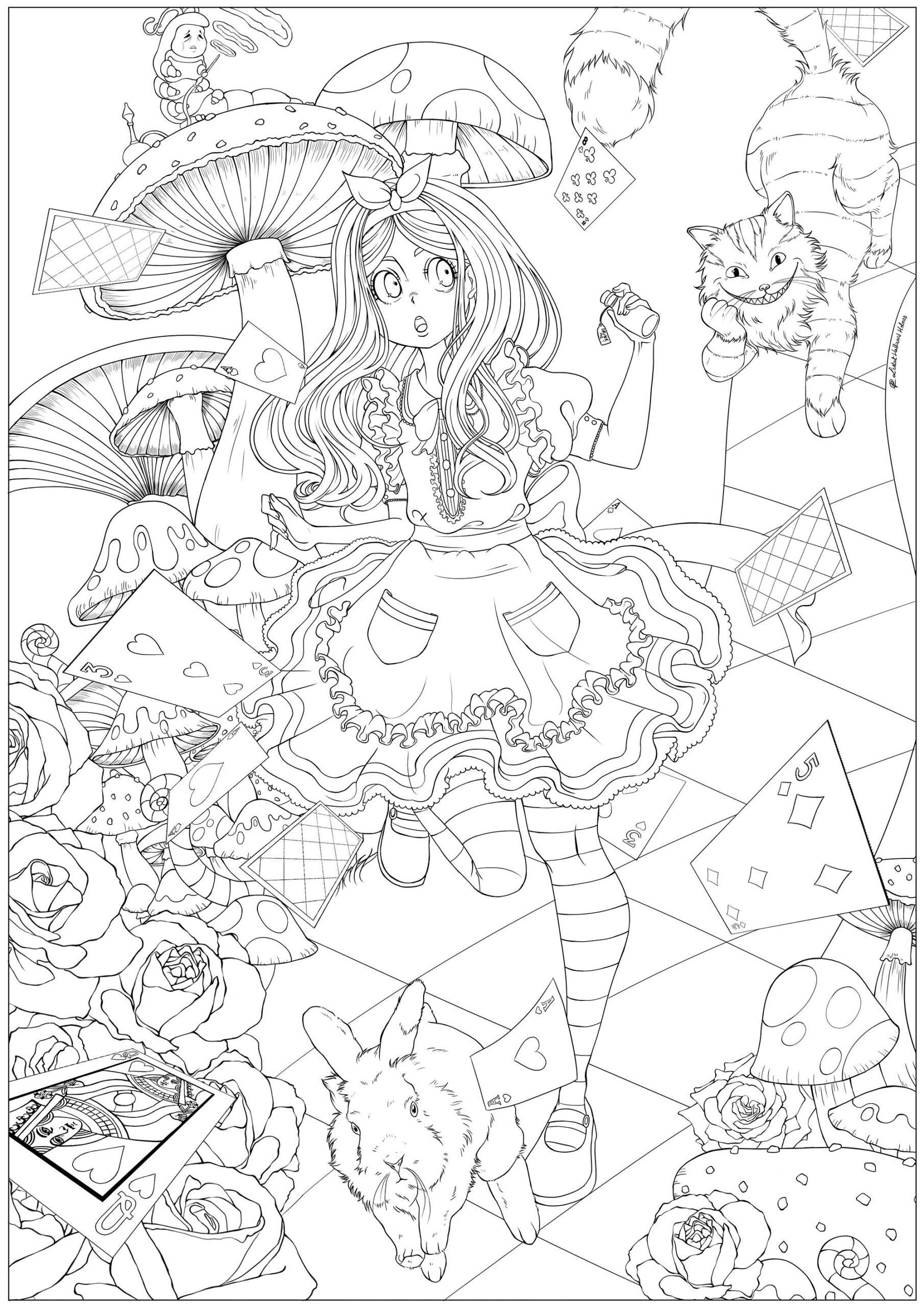Alice In Wonderland 1 Return To Childhood Coloring Pages For Adults