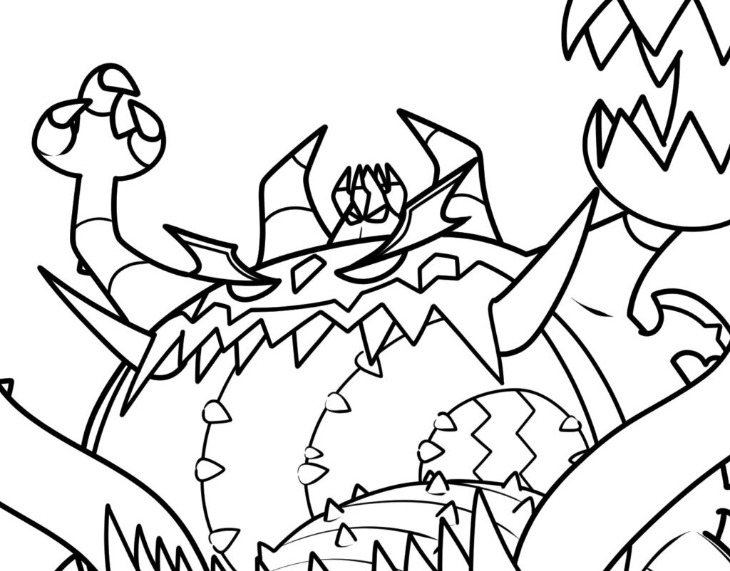 Guzzlord Pokemon 4 Coloring Page Printable